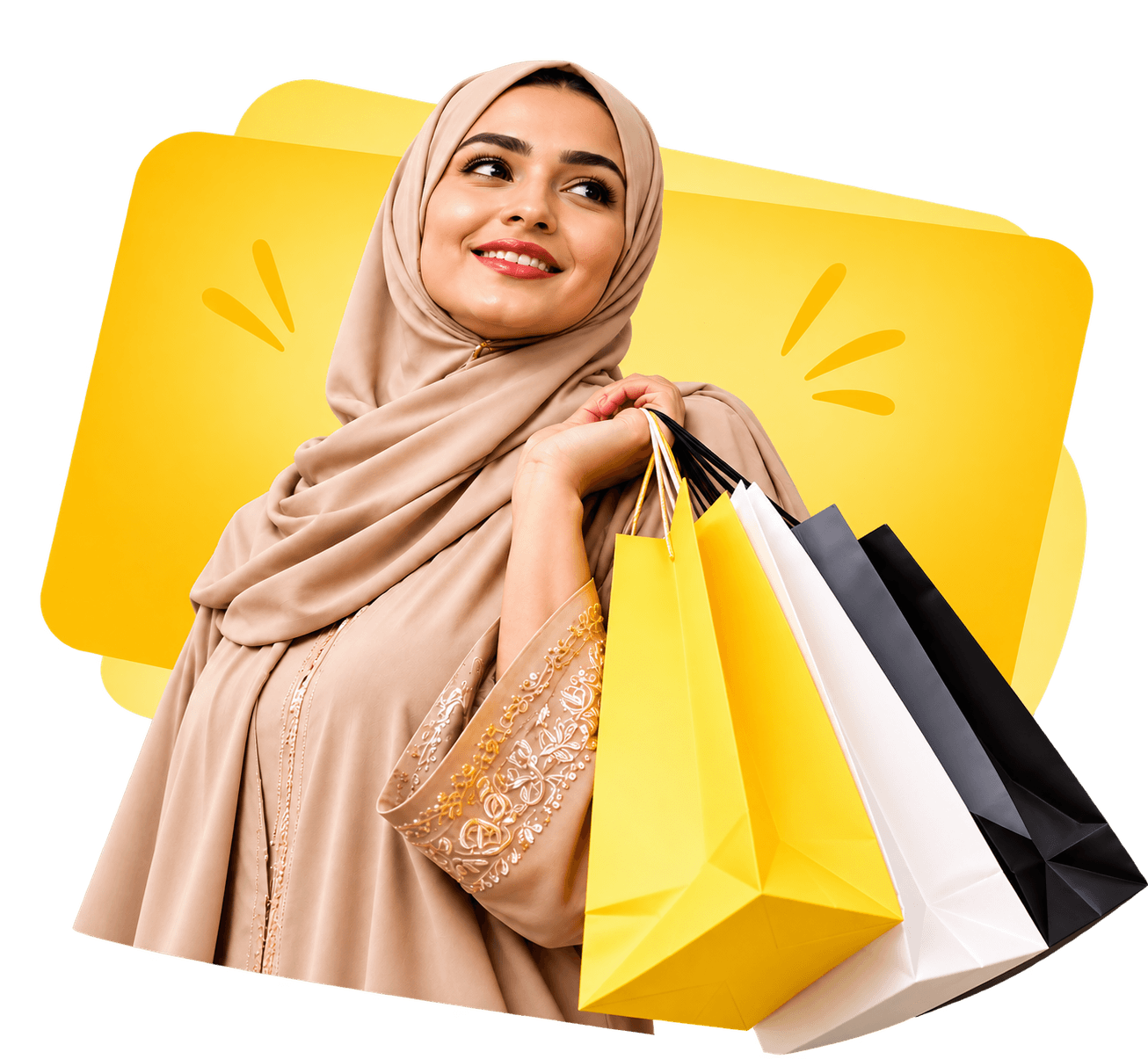 Shopper carrying shopping bags